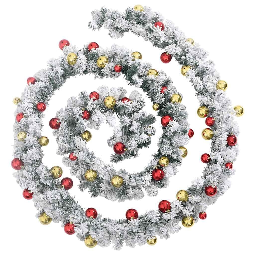 vidaXL Kerstslinger met ballen & LED 10m - 51% Korting