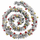 Kerstslinger 10m met Kerstballen & LED-lampjes - 70% Korting!