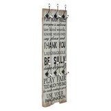 Wandkapstok met 6 haken "THANK YOU" - 120x40 cm - 60% Korting