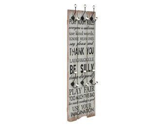 Wandkapstok met 6 haken "THANK YOU" - 120x40 cm - 60% Korting