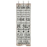Wandkapstok met 6 haken "THANK YOU" - 120x40 cm - 60% Korting