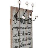 Wandkapstok met 6 haken "THANK YOU" - 120x40 cm - 60% Korting