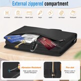 Draagbare Sleutelkluis met Rits, Waterdicht, 24 Haken, 2-Laags - 28,5x21x4 cm voor School, Kantoor & Fabriek