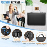 Draagbare Sleutelkluis met Rits, Waterdicht, 24 Haken, 2-Laags - 28,5x21x4 cm voor School, Kantoor & Fabriek