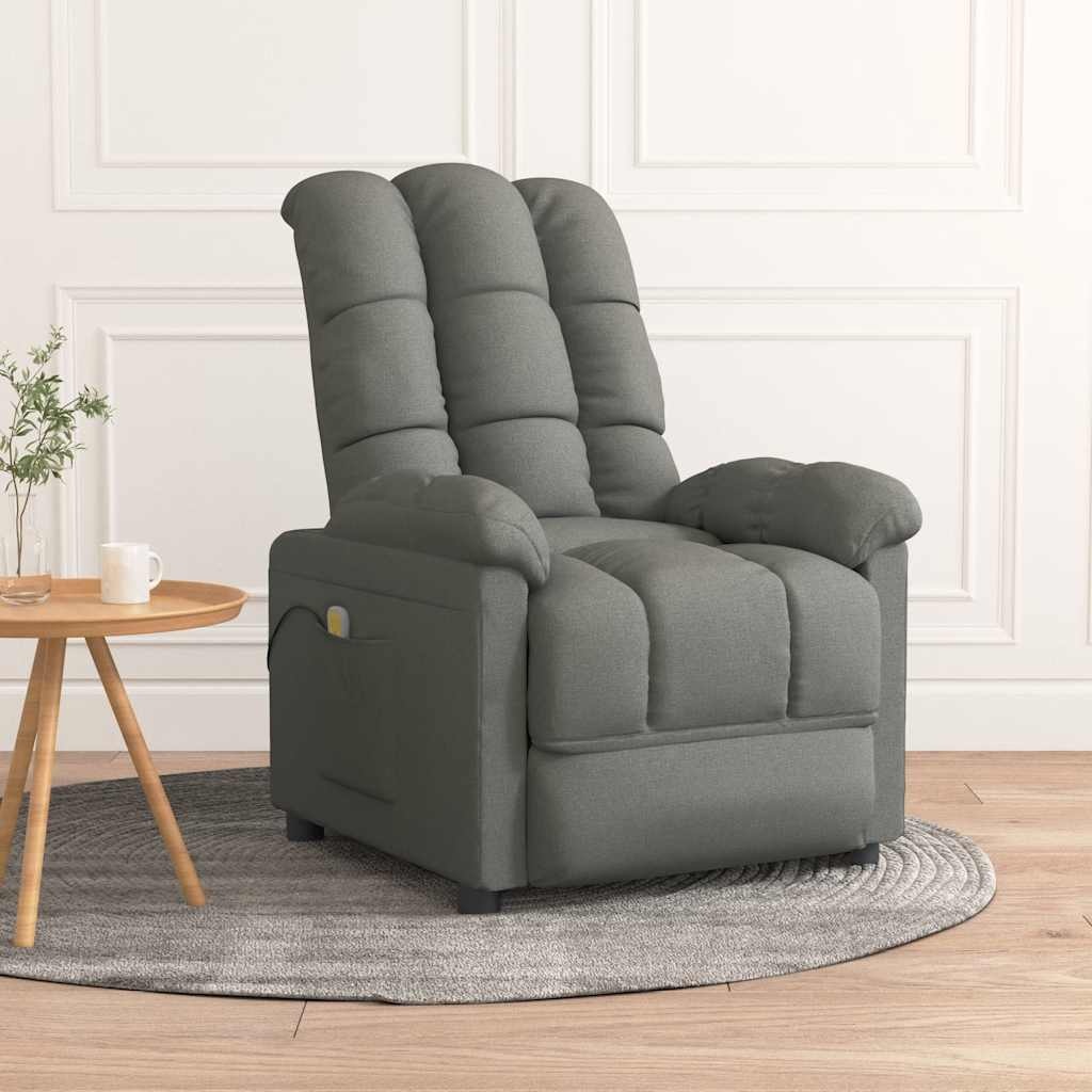 vidaXL Massagestoel Stof Donkergrijs - 52% Korting!