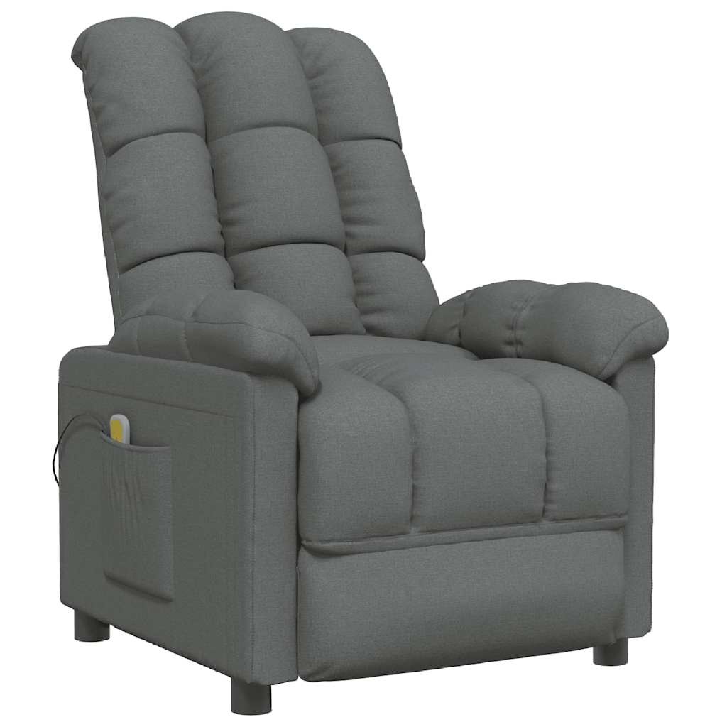 vidaXL Massagestoel Stof Donkergrijs - 52% Korting!