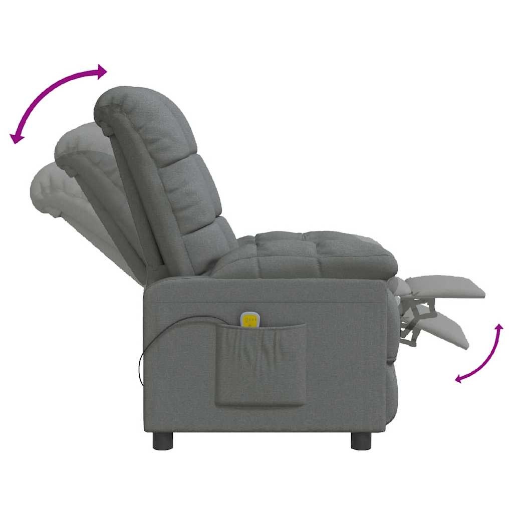 vidaXL Massagestoel Stof Donkergrijs - 52% Korting!