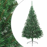 Halve Kunstkerstboom 180 cm PVC Groen met Standaard - 65% Korting