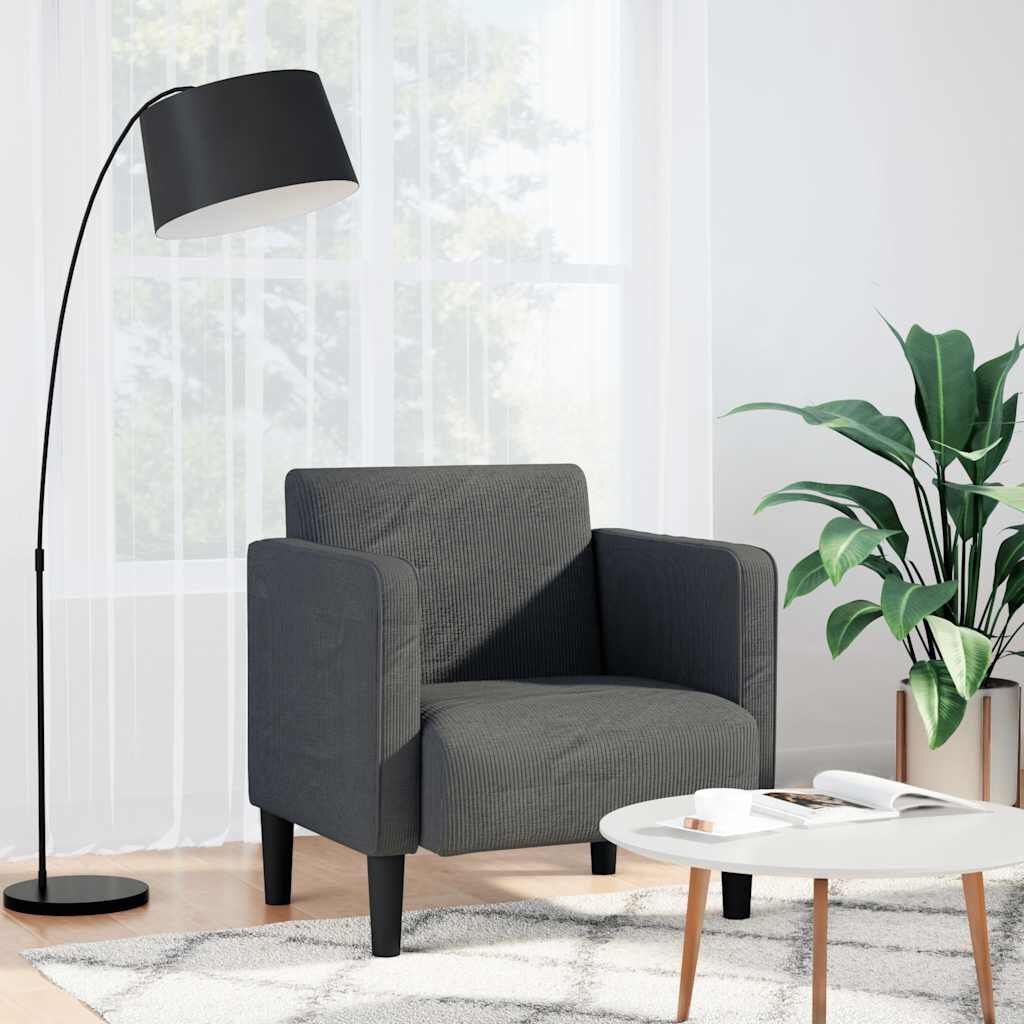 VidaXL Fauteuil Donkergrijs Corduroy - 61% Korting!