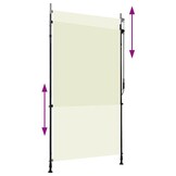 vidaXL Buitenrolluik 120x270cm Crème | 46% Korting