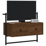 vidaXL Wand TV-meubel 60,5x30x51 cm Hout Bruin Eiken (66% Korting!)