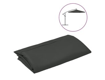 VidaXL Zweefparasol Vervangingsdoek 350cm Antraciet - 46% Korting!