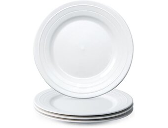 Dinerborden 27,3 cm Set Grote Borden - Stapelbaar Geribbeld Design