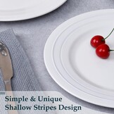 Dinerborden 27,3 cm Set Grote Borden - Stapelbaar Geribbeld Design