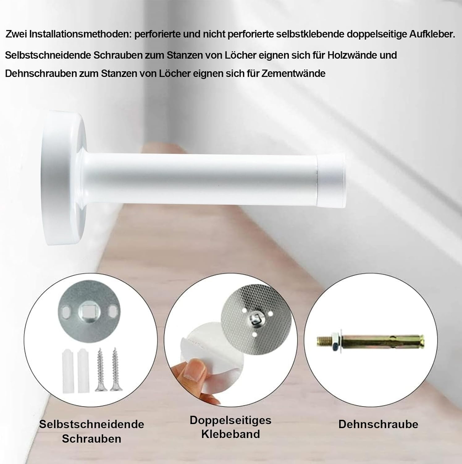 Deurstopper Roestvrij Staal 25cm Wit - 52% Korting