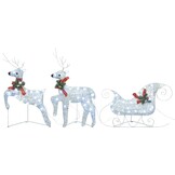 VidaXL Kerstdecoratie Rendieren & Slee 60 LED's Zilver - 69% Korting!