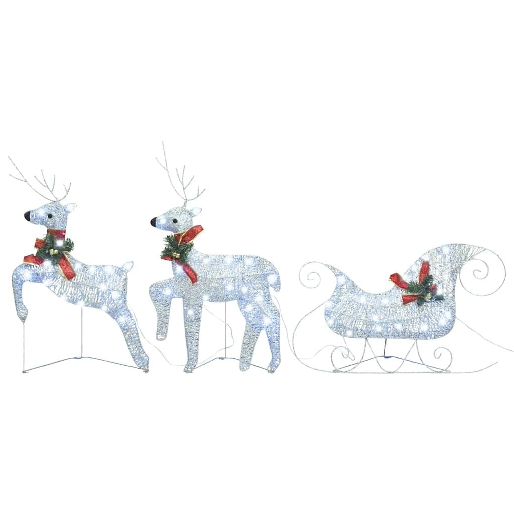 VidaXL Kerstdecoratie Rendieren & Slee 60 LED's Zilver - 69% Korting!
