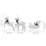 VidaXL Kerstdecoratie Rendieren & Slee 60 LED's Zilver - 69% Korting!