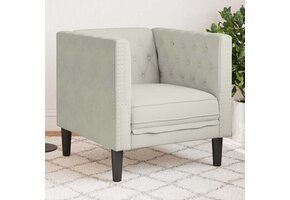 vidaXL Fauteuil Chesterfield Crème Fluweel - 61% Korting!