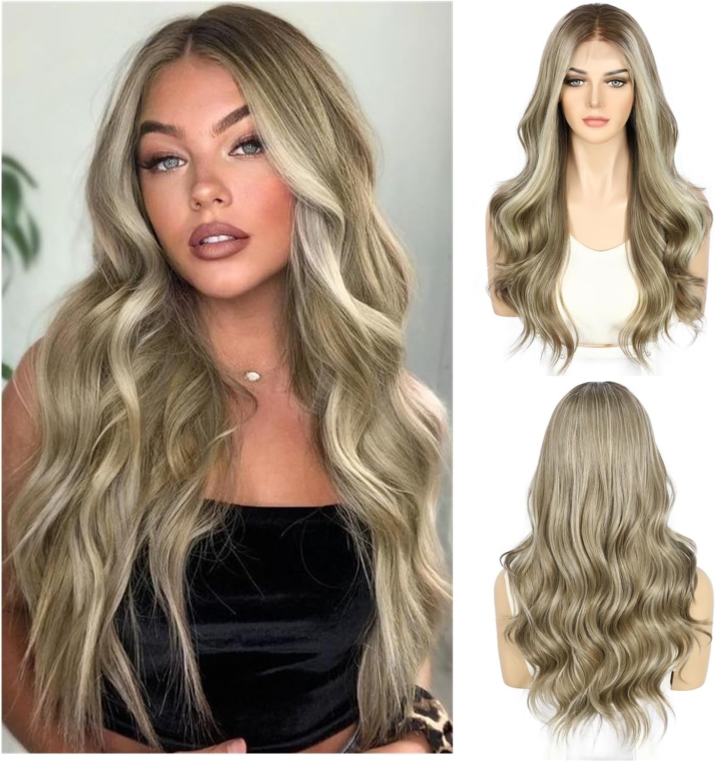 Lace Front Pruik Bruin Body Wave - 22" - 36% Korting!