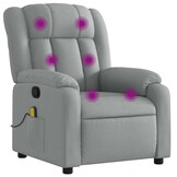 Verstelbare Massagestoel Stof Lichtgrijs - 54% Korting
