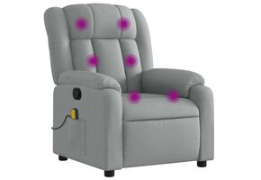 vidaXL Massagestoel Lichtgrijs Stof - 37% Korting