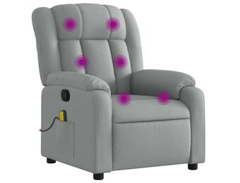 Verstelbare Massagestoel Stof Lichtgrijs - 54% Korting
