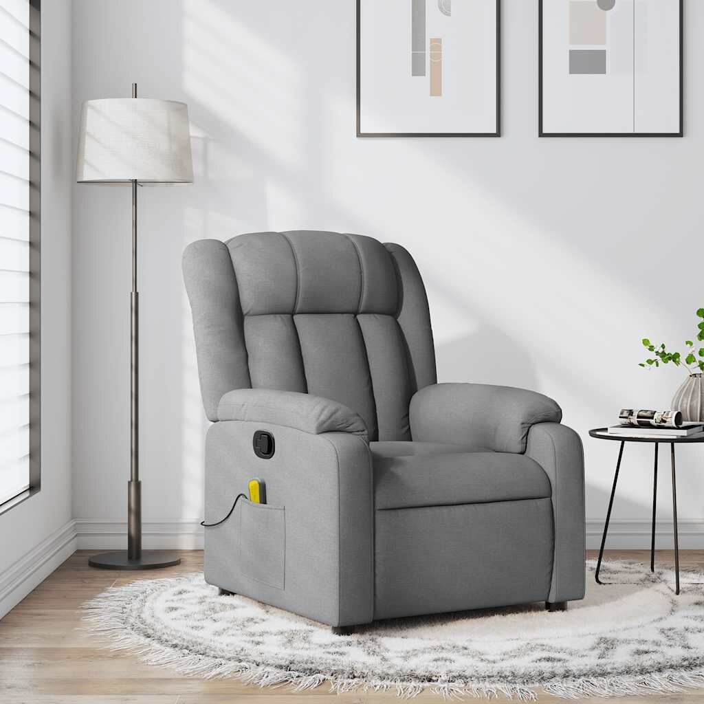 Verstelbare Massagestoel Stof Lichtgrijs - 54% Korting