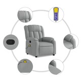 Verstelbare Massagestoel Stof Lichtgrijs - 54% Korting
