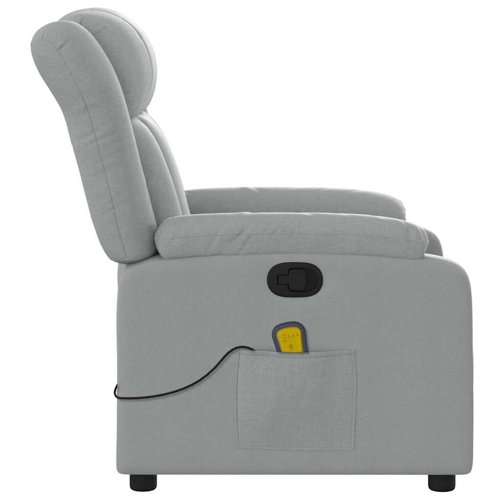 Verstelbare Massagestoel Stof Lichtgrijs - 54% Korting