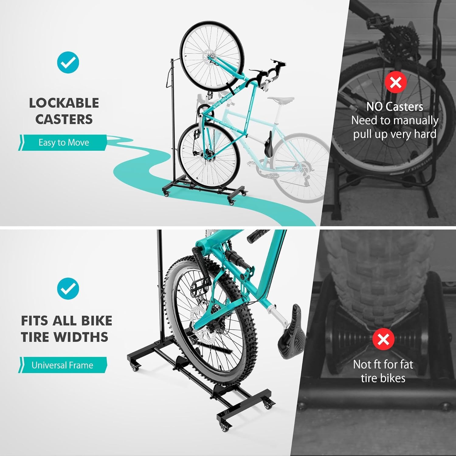 Fietsstandaard met wieltjes - 40% Korting - Verstelbaar