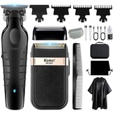 Haar- & Baardtrimmer Set Zwart: Tondeuse, Scheerapparaat met 63% Korting