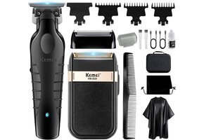 Haar- & Baardtrimmer Set Zwart - 45% Korting