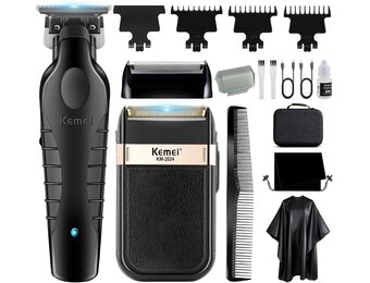 Haar- & Baardtrimmer Set: Draadloos, USB, Carbon Stalen Bladen - 40% Korting