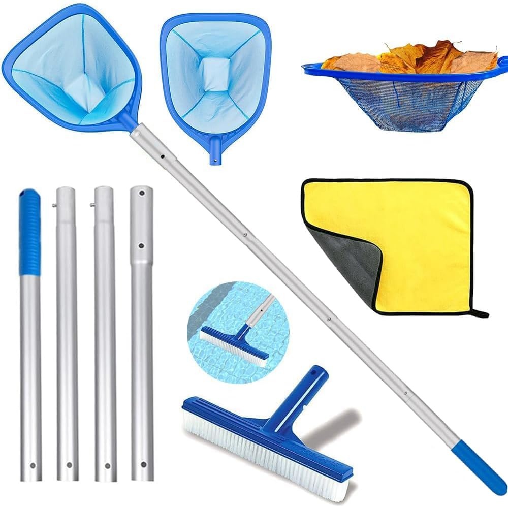 Schepnet Zwembad Set - 187cm Steel & Borstel - 38% Korting!