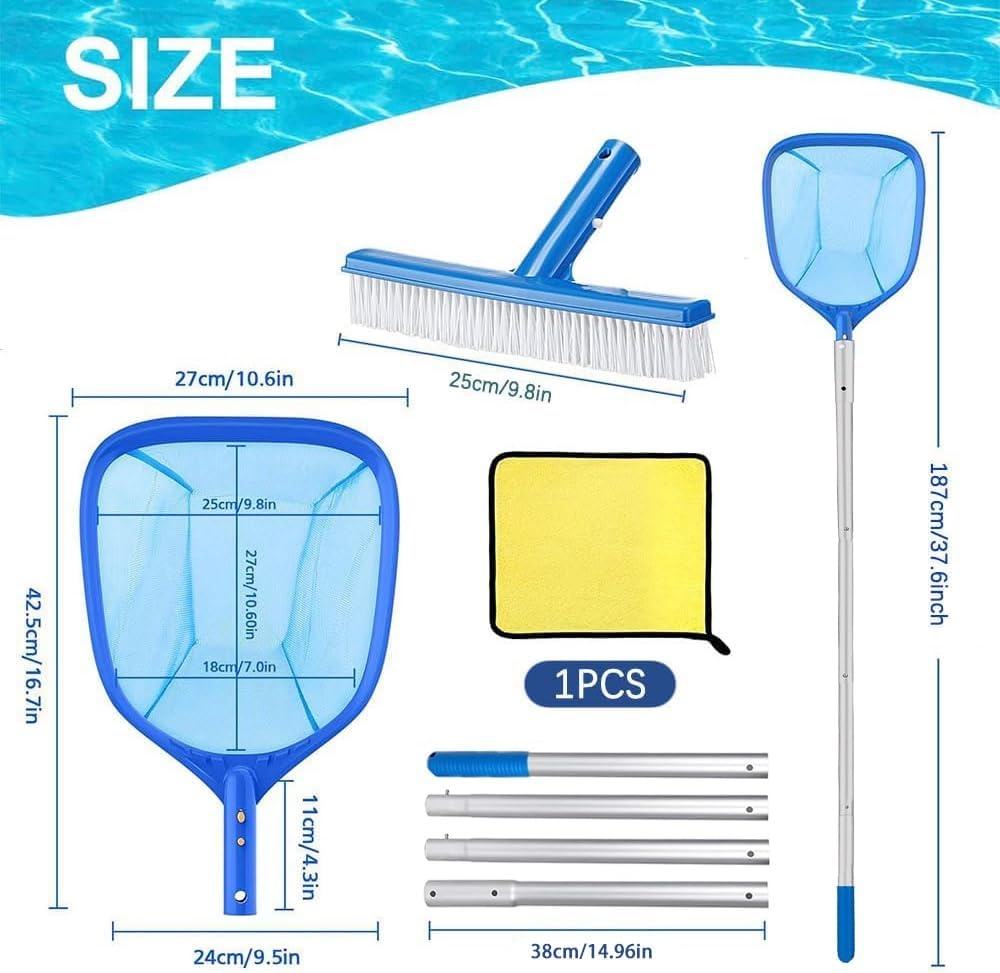 Schepnet Zwembad Set - 187cm Steel & Borstel - 38% Korting!