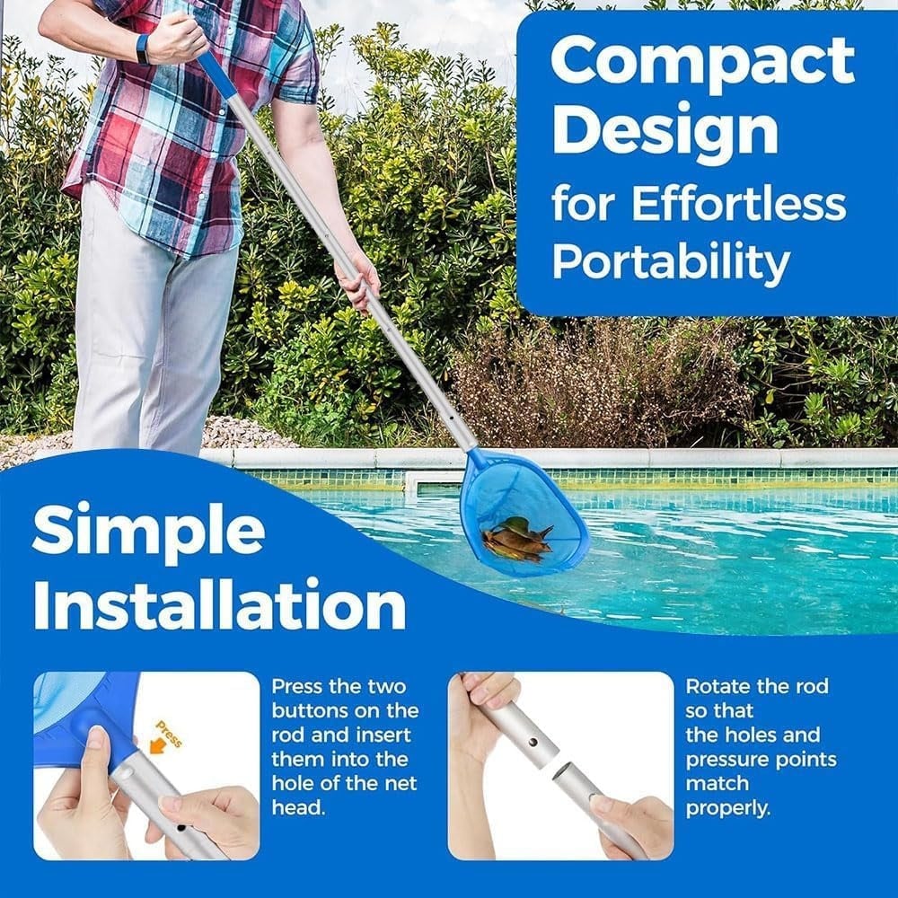 Schepnet Zwembad Set - 187cm Steel & Borstel - 38% Korting!