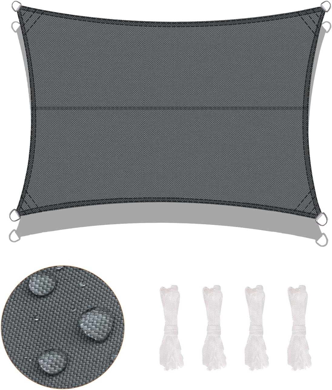 41% Korting: Waterdicht Schaduwzeil Rechthoekig 4x6m Antraciet UV-bestendig