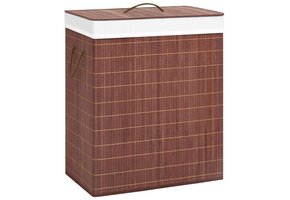 vidaXL Bamboe Wasmand 2 Vakken (100L) Bruin - 44% Korting!