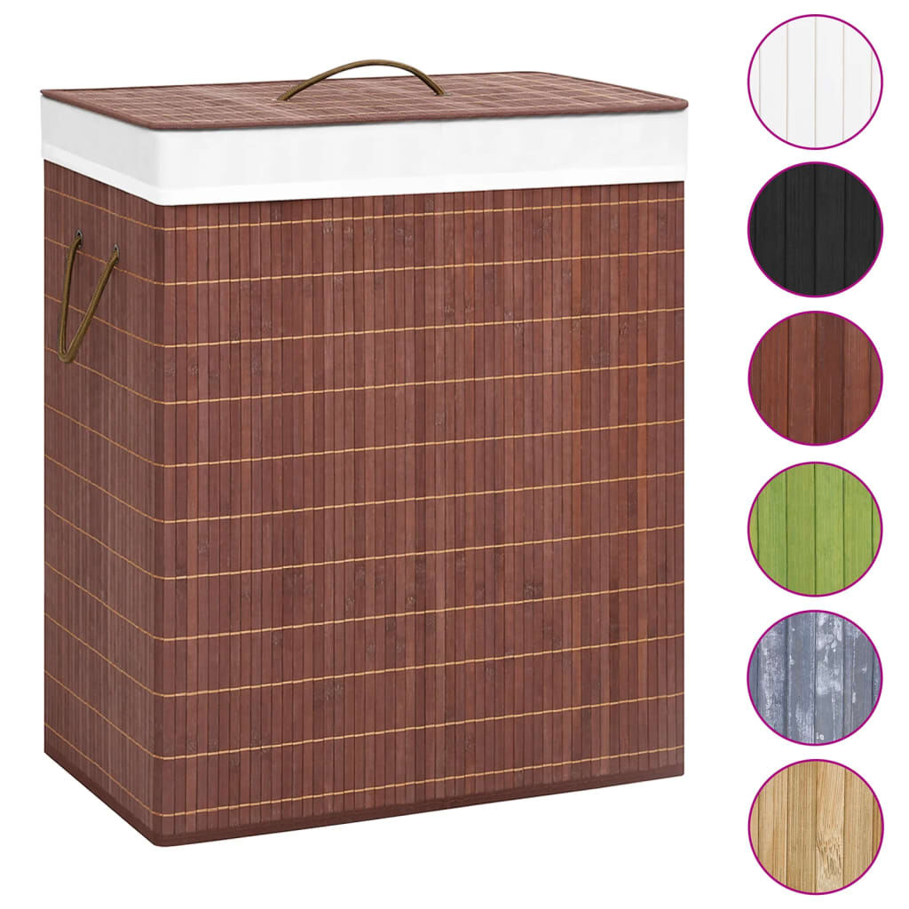 vidaXL Bamboe Wasmand 2 Vakken (100L) Bruin - 44% Korting!