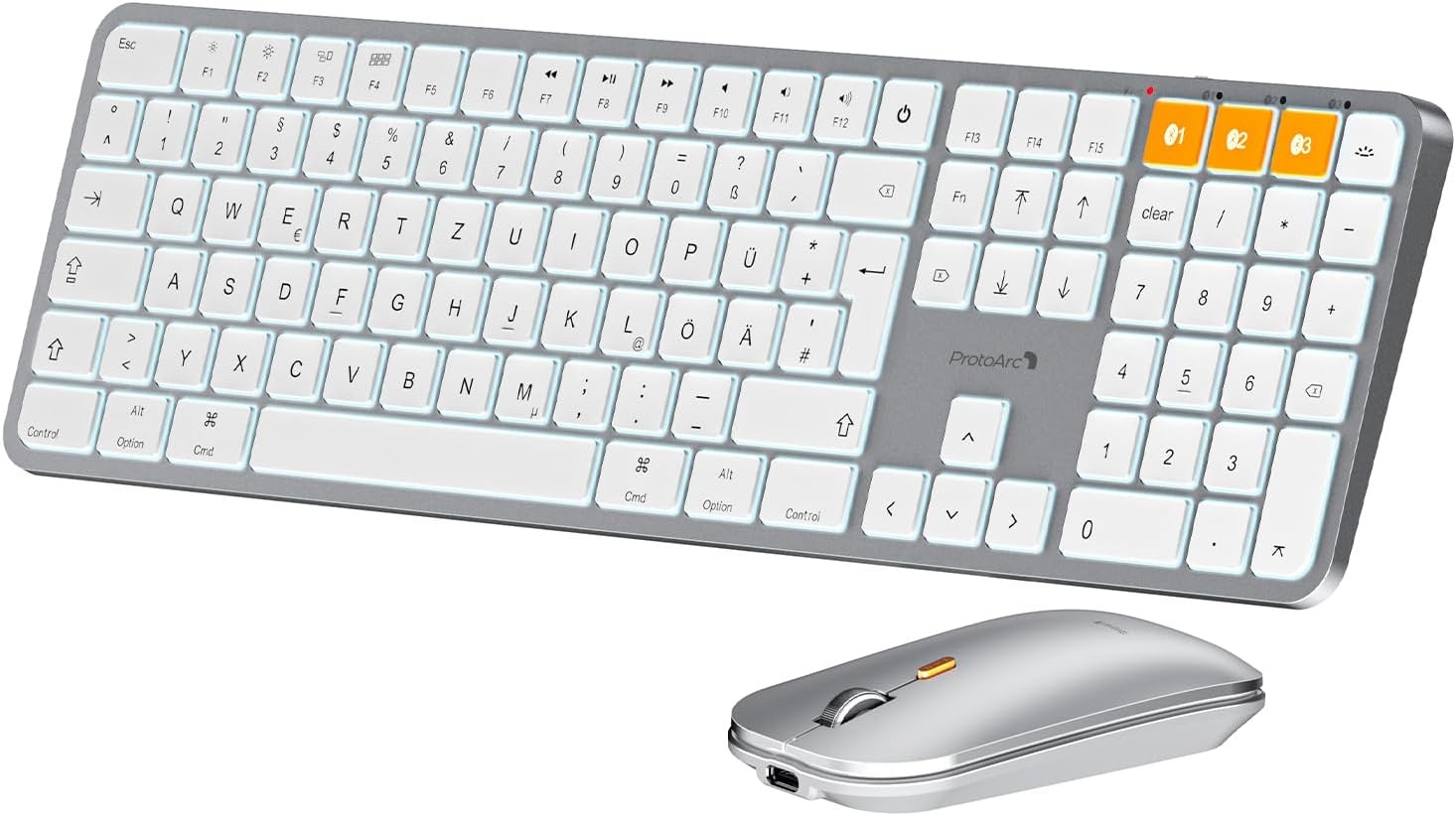 51% Korting! Wit Draadloos QWERTZ Toetsenbord & Muis Set voor Mac