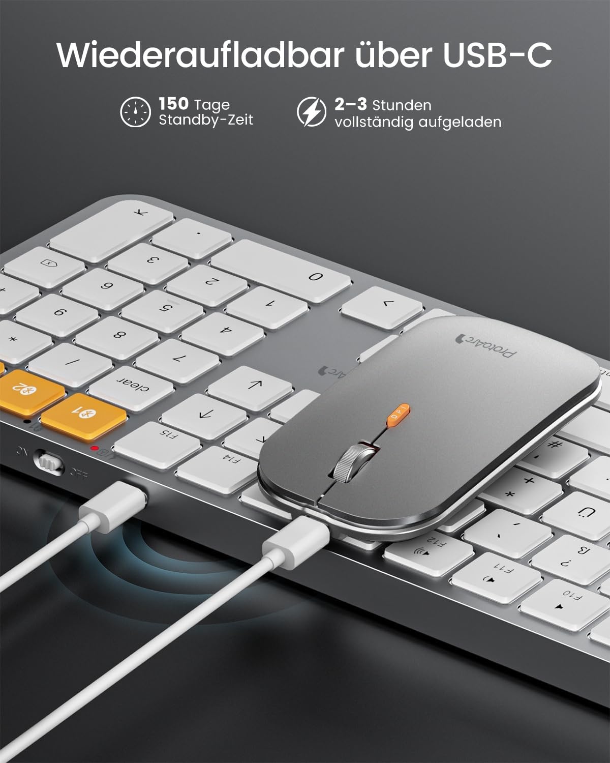 51% Korting! Wit Draadloos QWERTZ Toetsenbord & Muis Set voor Mac