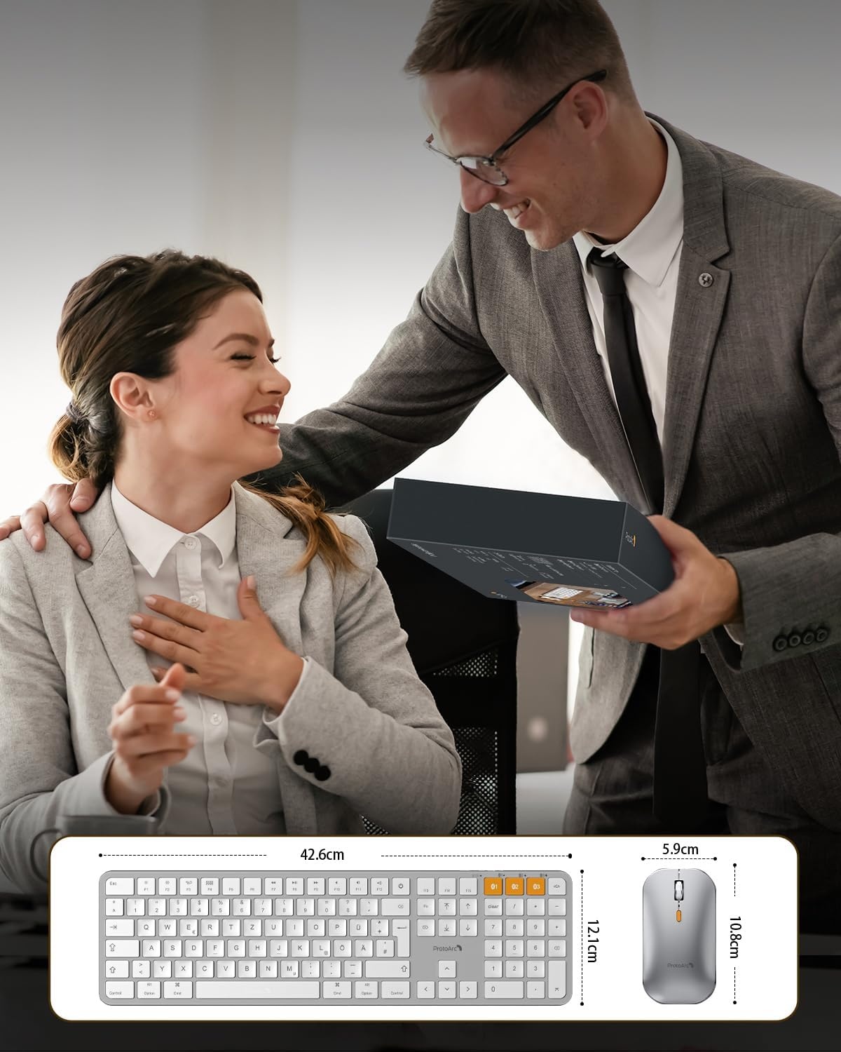 Draadloos Mac Toetsenbord & Muis Set - Wit, Verlicht - 40% Korting