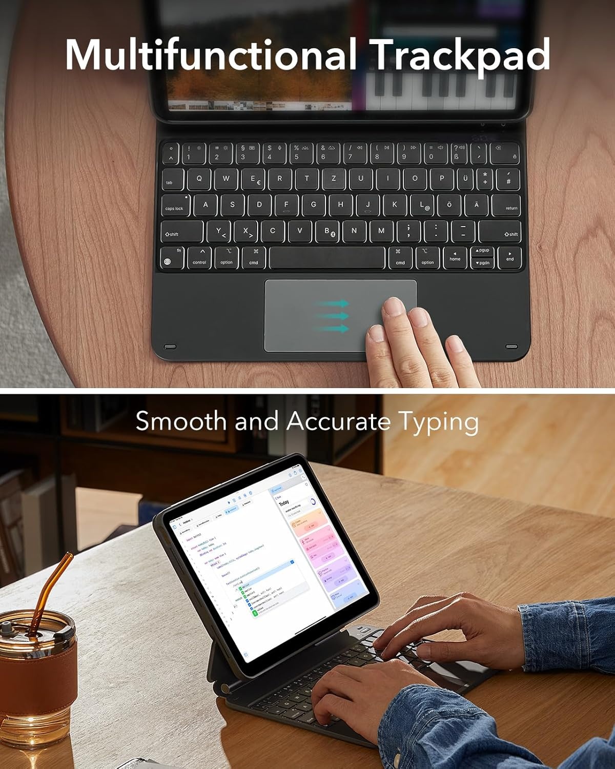 41% Korting: Antraciet Toetsenbordhoes iPad Air 11" M2/Pro 11" met Trackpad