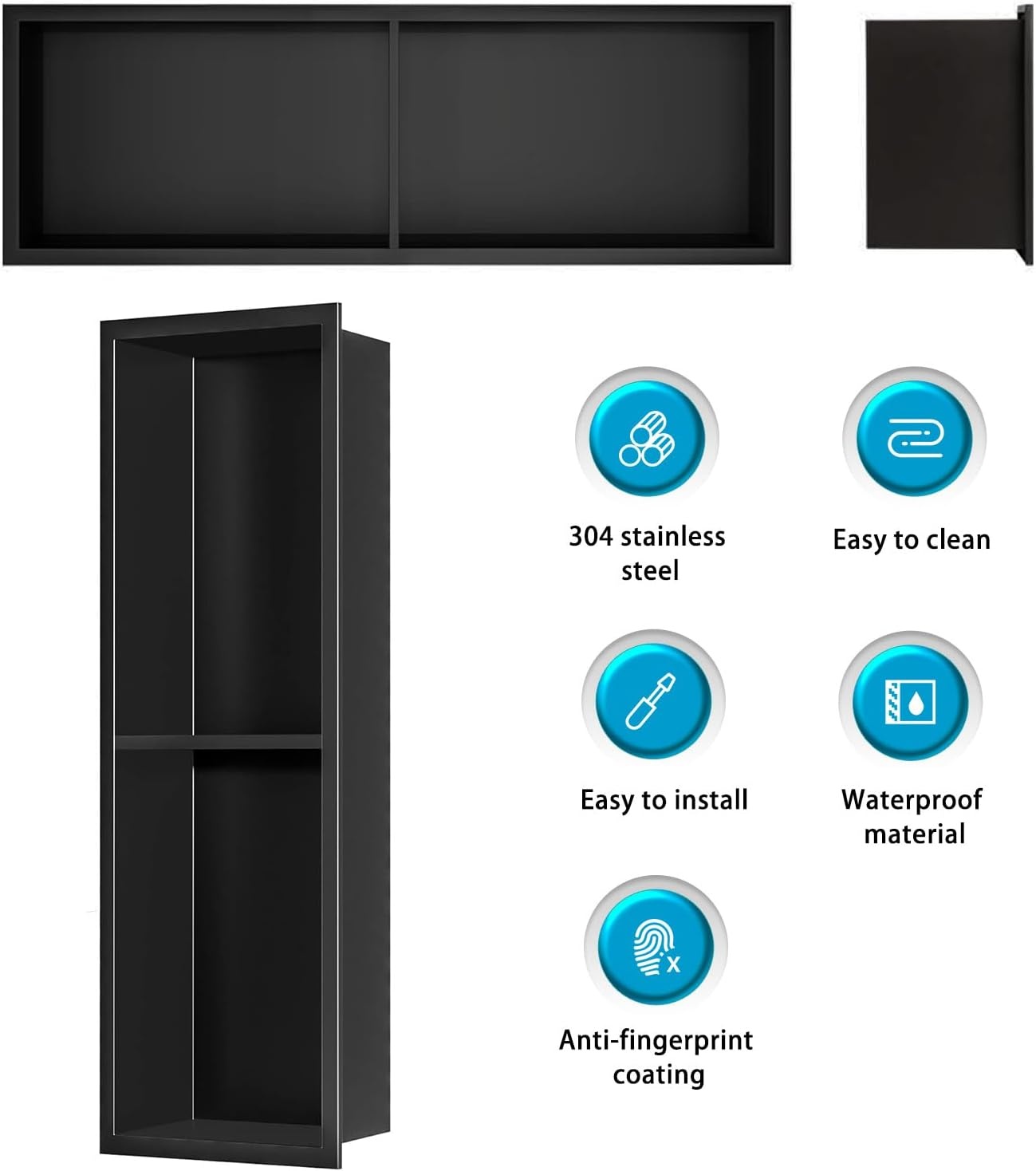 Douchenis RVS Zwart 41% Korting - Geen Tegels Nodig!