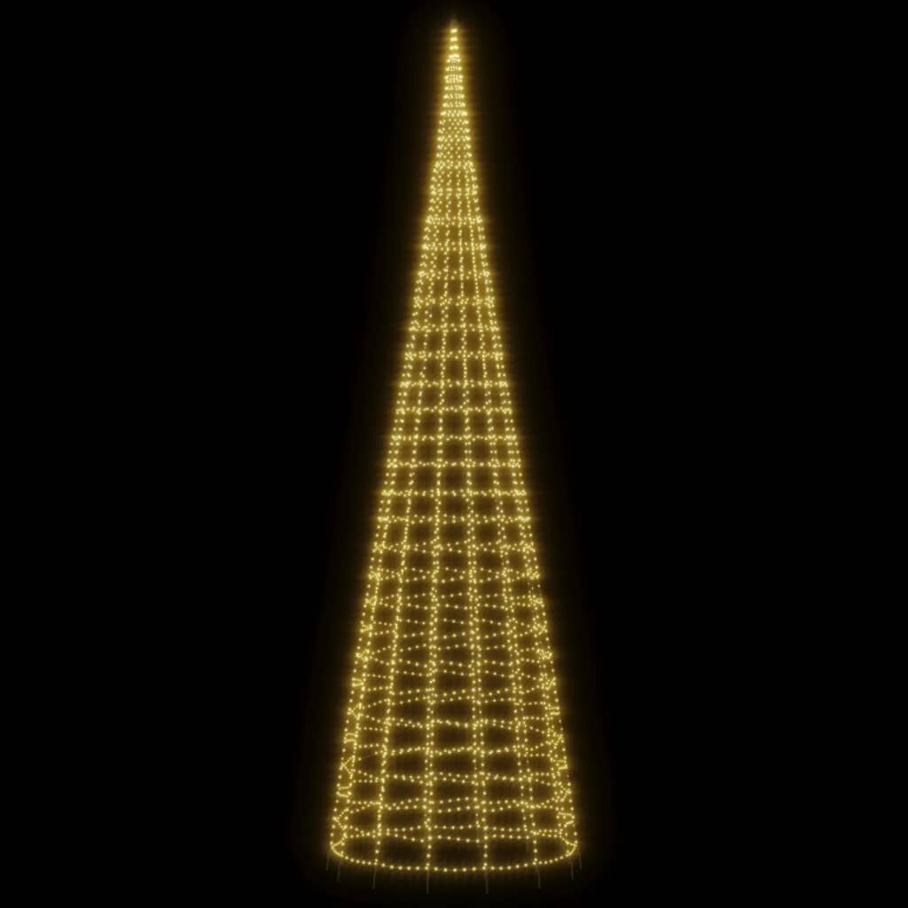 VidaXL LED Kerstboom Vlaggenmast 800cm, 3000 LEDs Warm Wit - 52% Korting!