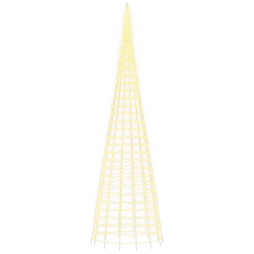 VidaXL LED Kerstboom Vlaggenmast 800cm, 3000 LEDs Warm Wit - 52% Korting!