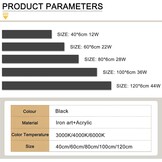 LED Wandlamp Zwart 80cm 28W - Driekleurig Dimbaar, 36% Korting!