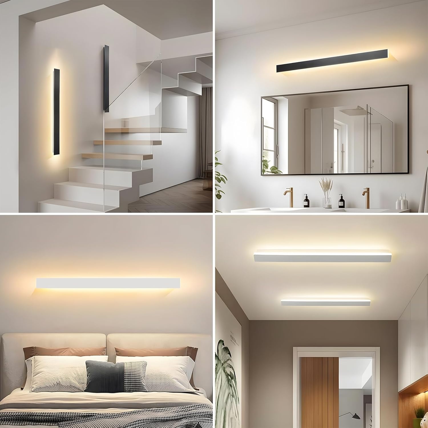 LED Wandlamp Zwart 80cm 28W - Driekleurig Dimbaar, 36% Korting!