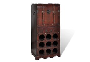 Wijnrek met Opslag voor 9 Flessen - Hout - 61% Korting